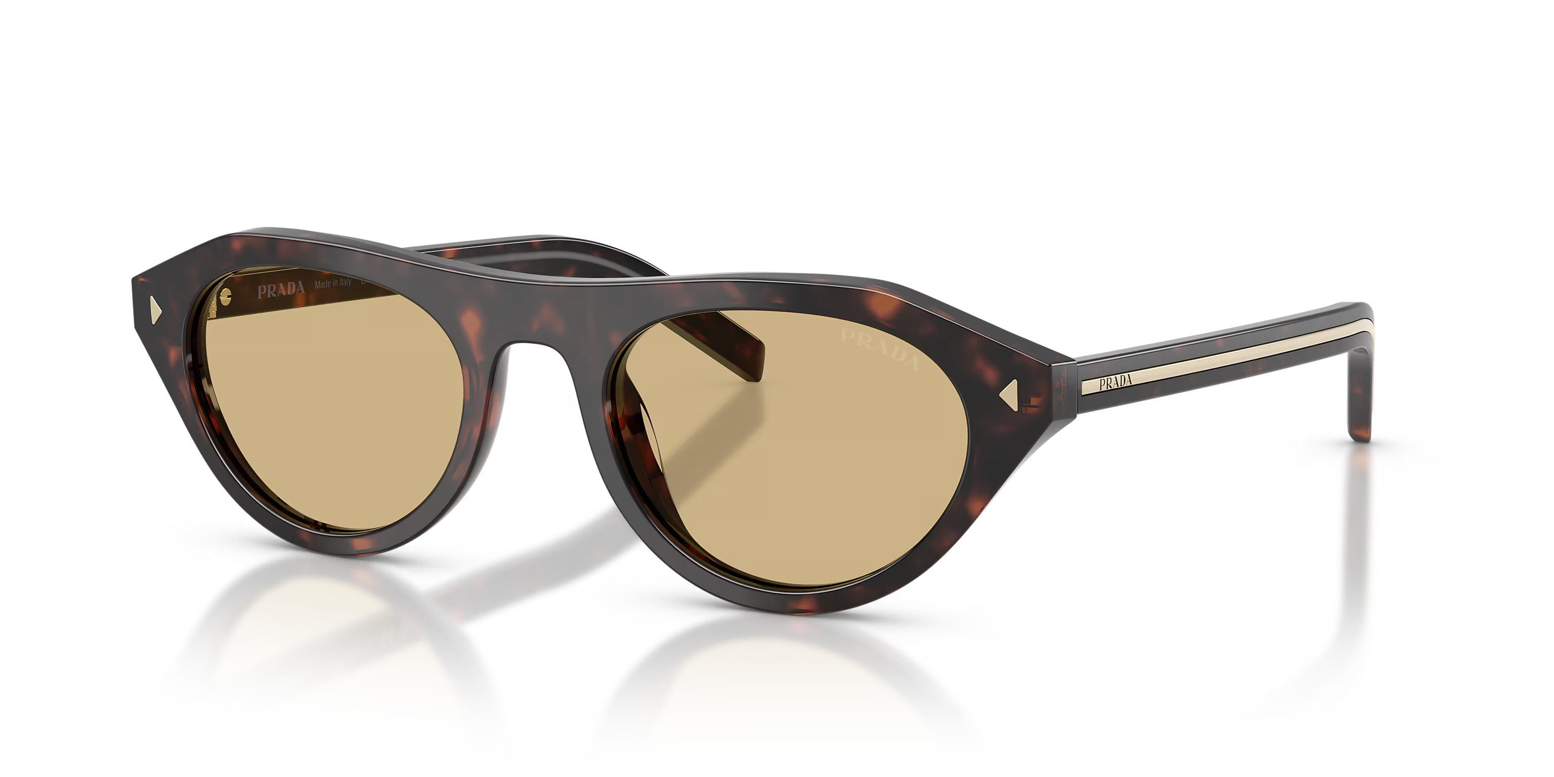 Óculos de Sol Prada PR B15S 17N70R Armação Tartaruga com Lente Marrom