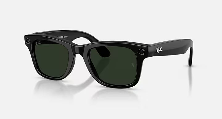Óculos de sol Ray Ban Meta Wayfarer Matte Black Transparente/Verde Grafite Transitions® (Gen2)