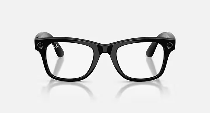 Óculos de sol Ray Ban Meta Wayfarer Matte Black Transparente/Verde Grafite Transitions® (Gen2)