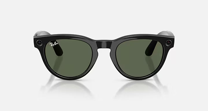 Óculos de sol Ray Ban Meta Headliner Preto Brilhante Verde (Gen2)