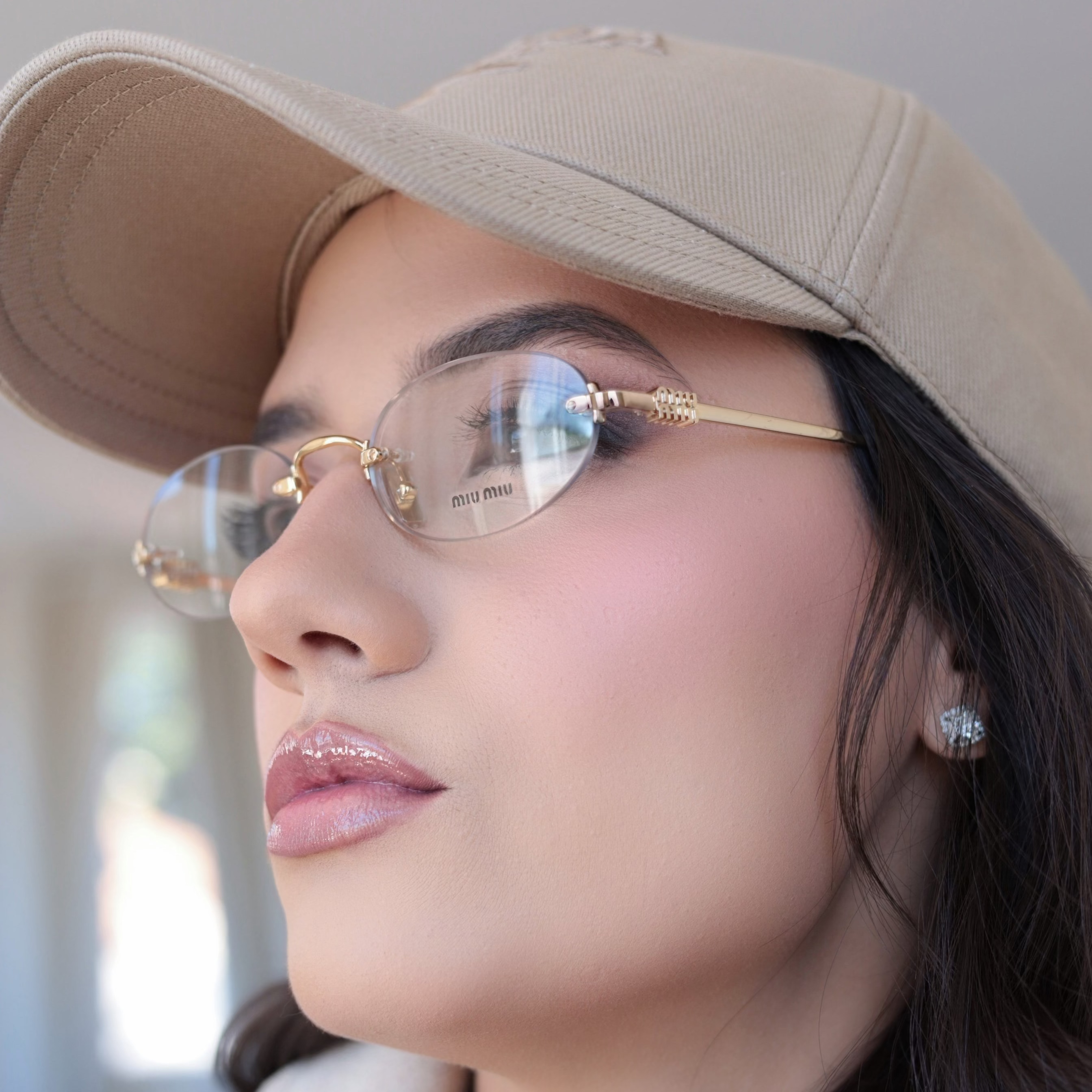 Óculos de Grau MIU MIU MU53W 5AK1O1 Metal Cor Dourada