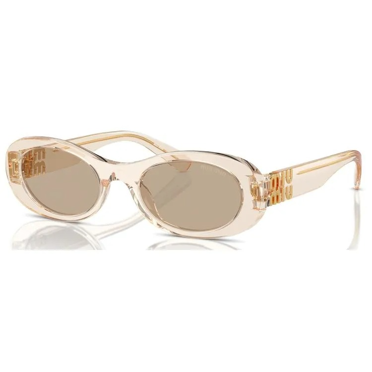 Óculos de Sol MIU MIU MU06Z 11T40F Transparente Marrom com Lentes Marrom