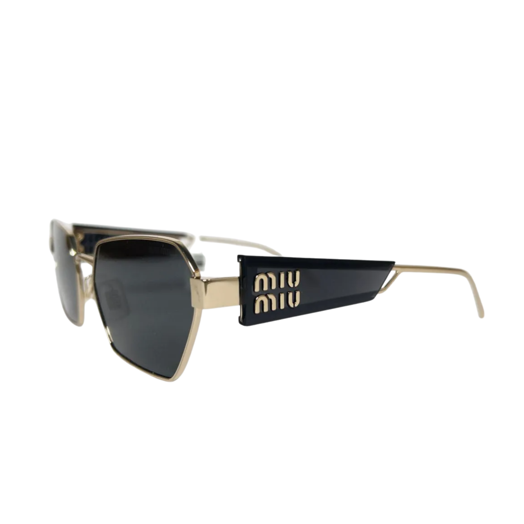 Óculos de Sol Miu Miu SMU53W ZVN 5S0 Metal Dourado com Lentes Cinza Escuro