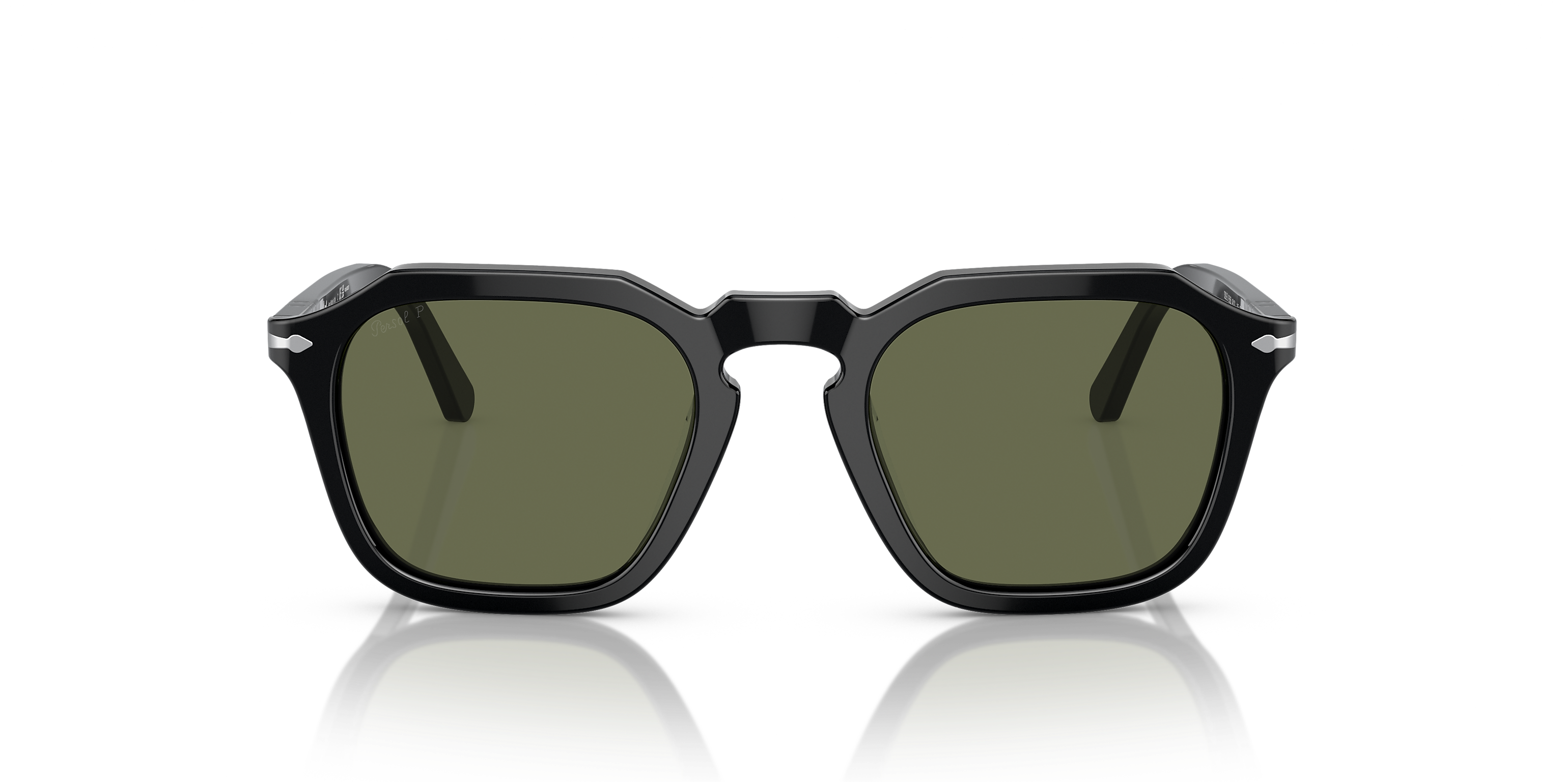 Persol PO 3292-S 95/31 52 Acetato Preto com Lentes Verde em Cristal