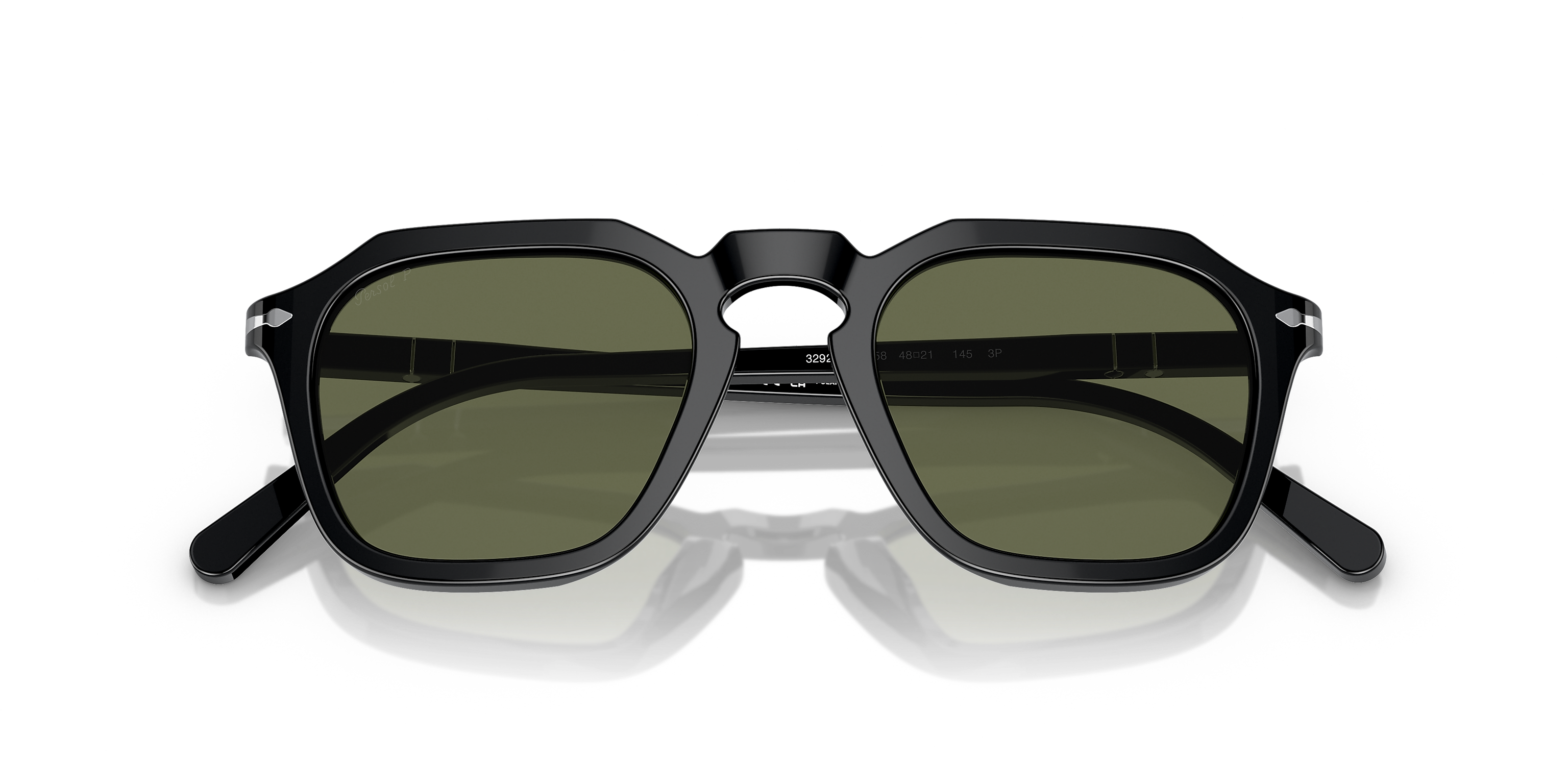 Persol PO 3292-S 95/31 52 Acetato Preto com Lentes Verde em Cristal