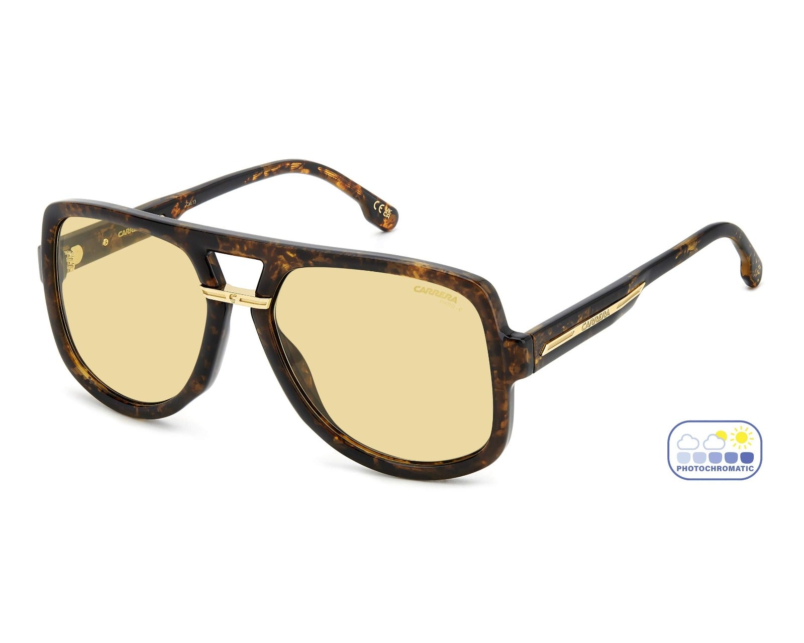 Óculos de Sol Carrera Victory C 10/S 086UK 59 Adaptive Acetato na Cor Havana Lentes Amarelas Fotocromatica