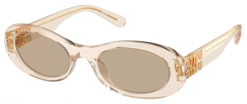 Óculos de Sol MIU MIU MU06Z 11T40F Transparente Marrom com Lentes Marrom