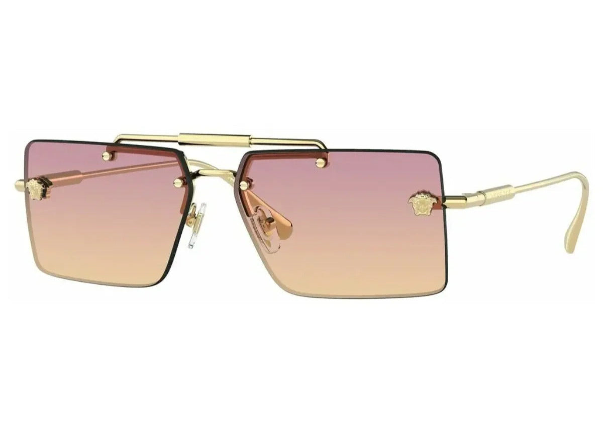 Oculos de Sol Versace VERSACE VE2245 100275 Armação Dourado com Lentes Rosa