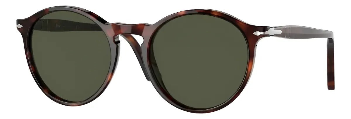 Óculos de Sol PERSOL CALLIGRAPHER EDITION PO3166S 24/31 Acetato e Metal na cor Tarrugua escuro com Lentes Verde em Cristal