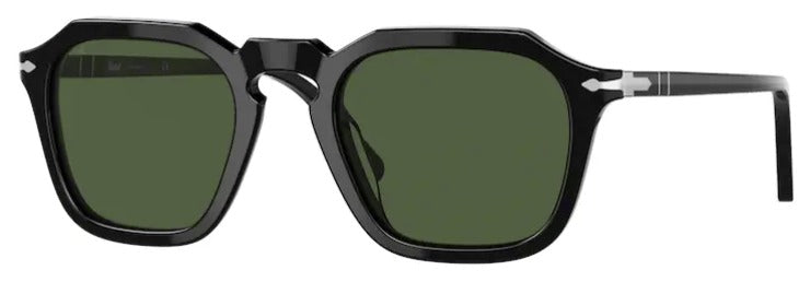 Persol PO 3292-S 95/31 52 Acetato Preto com Lentes Verde em Cristal