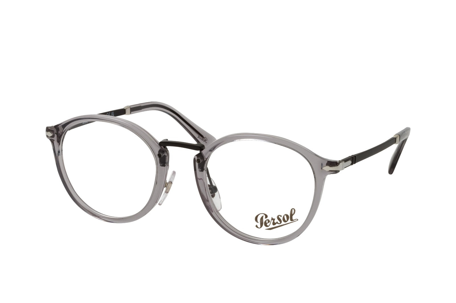 Persol PO 3309-V 309 49 Acetato Cinza Translucido com Hastes em Metal