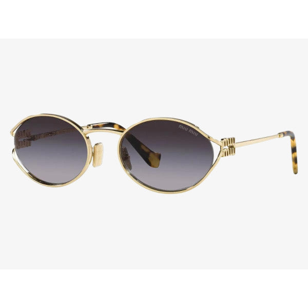 Óculos de Sol MIU MIU MU52Y ZVN5D1 Metal Dourado com Lentes Cinza Degrade