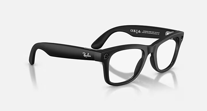 Óculos de sol Ray Ban Meta Wayfarer Matte Black Transparente/Cinza Transitions® (Gen2)