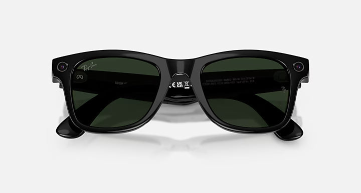 Óculos de sol Ray Ban Meta Wayfarer Matte Black Transparente/Verde Grafite Transitions® (Gen2)