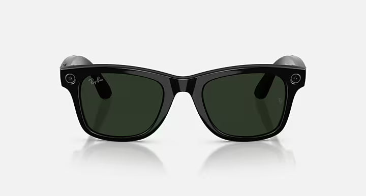 Óculos de sol Ray Ban Meta Wayfarer Matte Black Transparente/Verde Grafite Transitions® (Gen2)