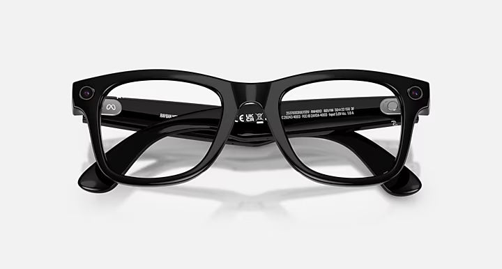 Óculos de sol Ray Ban Meta Wayfarer Matte Black Transparente/Verde Grafite Transitions® (Gen2)