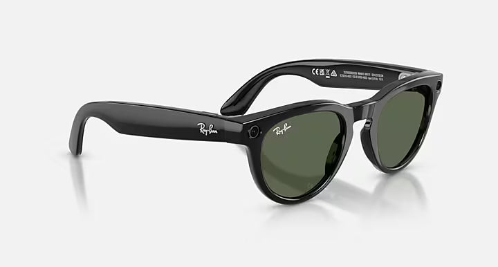 Óculos de sol Ray Ban Meta Headliner Preto Brilhante Verde (Gen2)