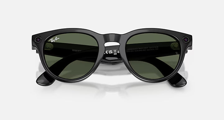 Óculos de sol Ray Ban Meta Headliner Preto Brilhante Verde (Gen2)