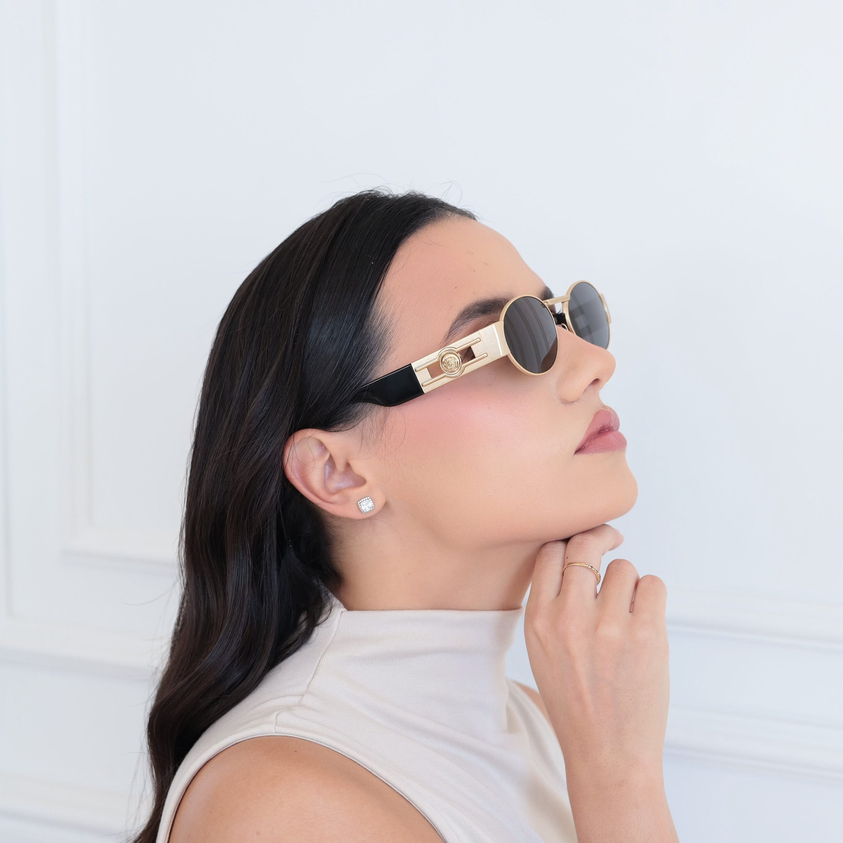 Óculos de Sol Versace VERSACE VE2264 1002/87 Metal Dourado com Lentes Cinza