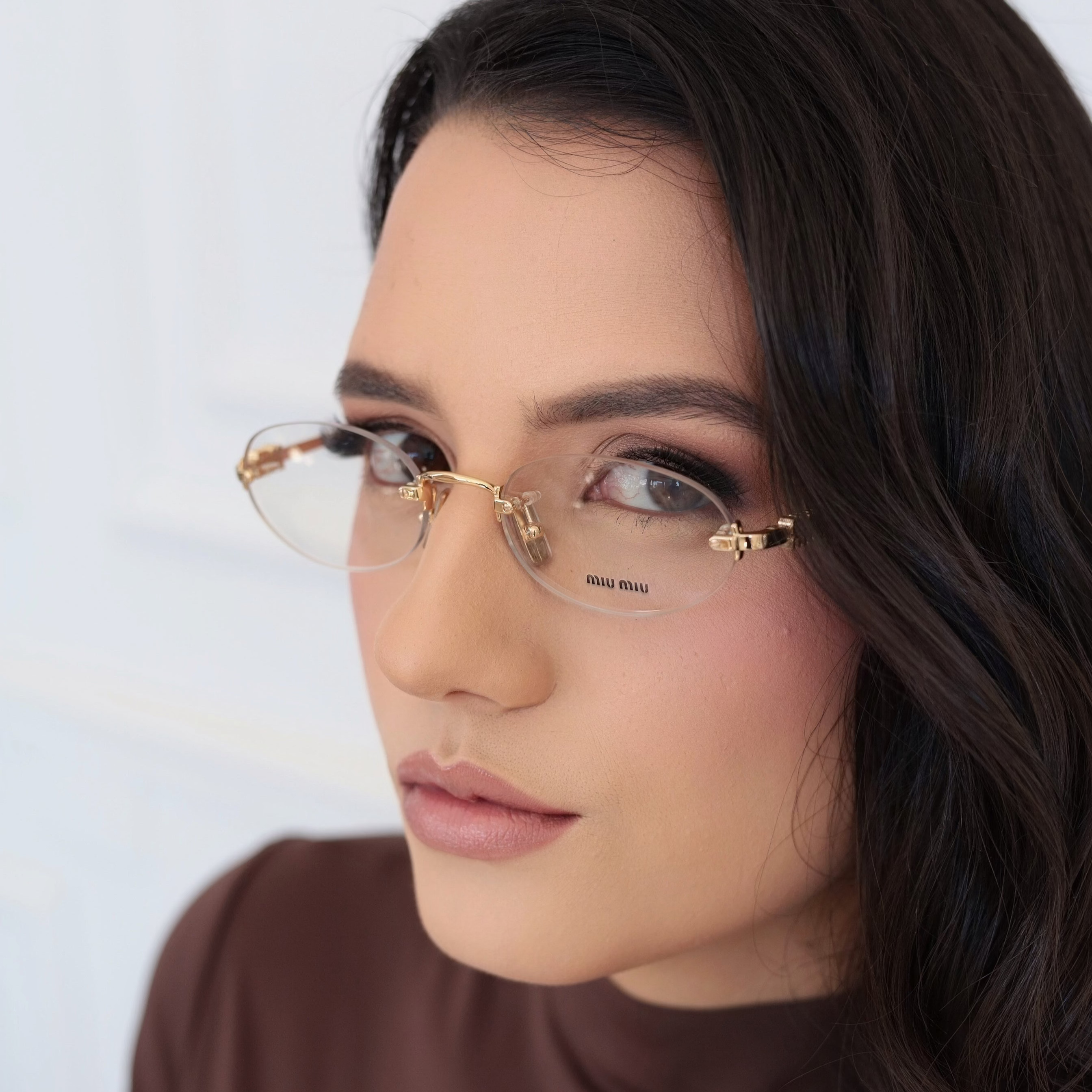 Óculos de Grau MIU MIU MU53W 5AK1O1 Metal Cor Dourada