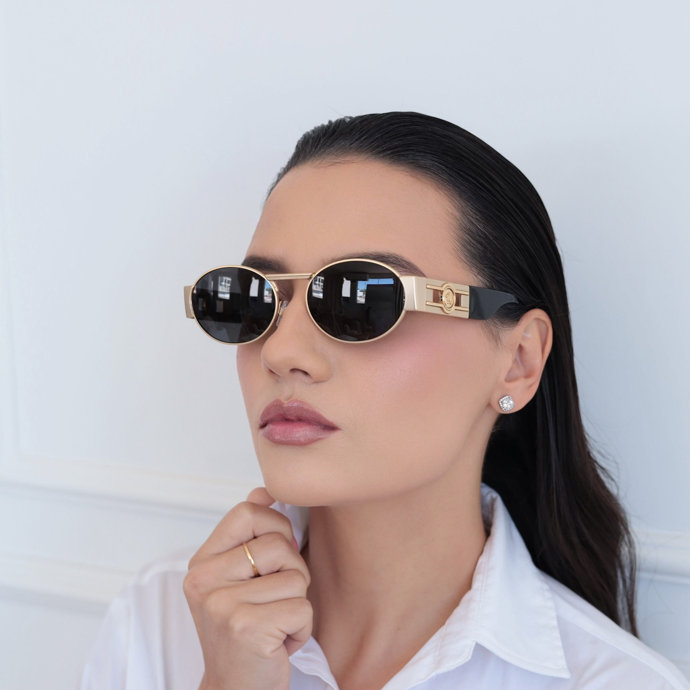 Óculos de Sol Versace VERSACE VE2264 1002/87 Metal Dourado com Lentes Cinza