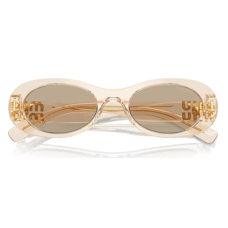 Óculos de Sol MIU MIU MU06Z 11T40F Transparente Marrom com Lentes Marrom