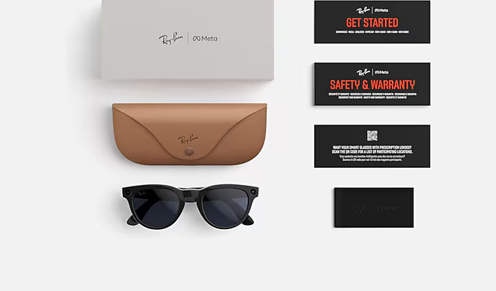Óculos de sol Ray Ban Meta Headliner Preto Brilhante Incolor/Safira Transitions® (Gen2)