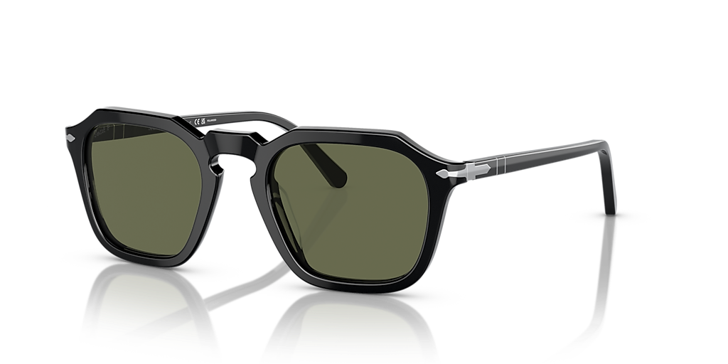 Persol PO 3292-S 95/31 52 Acetato Preto com Lentes Verde em Cristal
