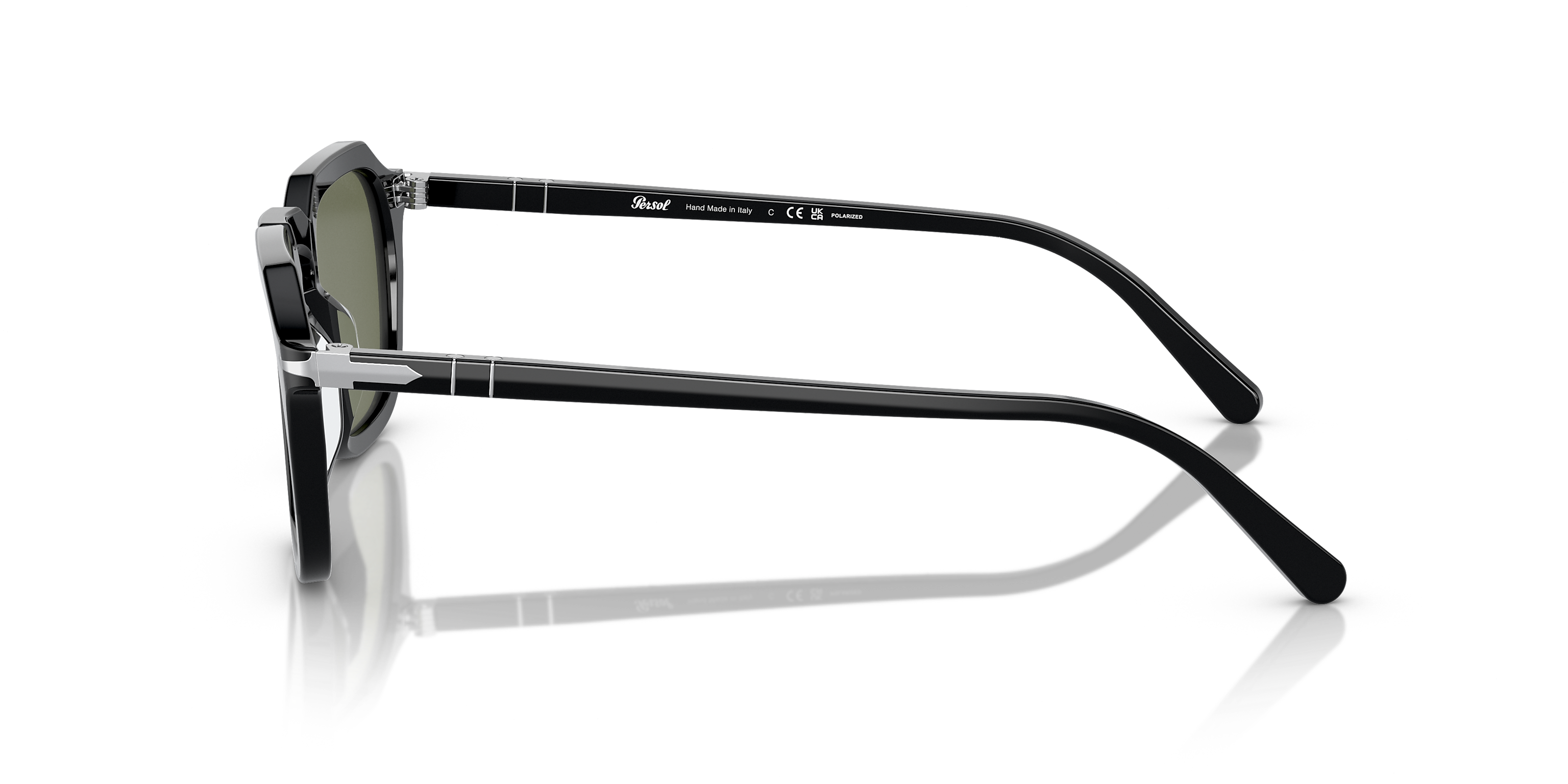 Persol PO 3292-S 95/31 52 Acetato Preto com Lentes Verde em Cristal