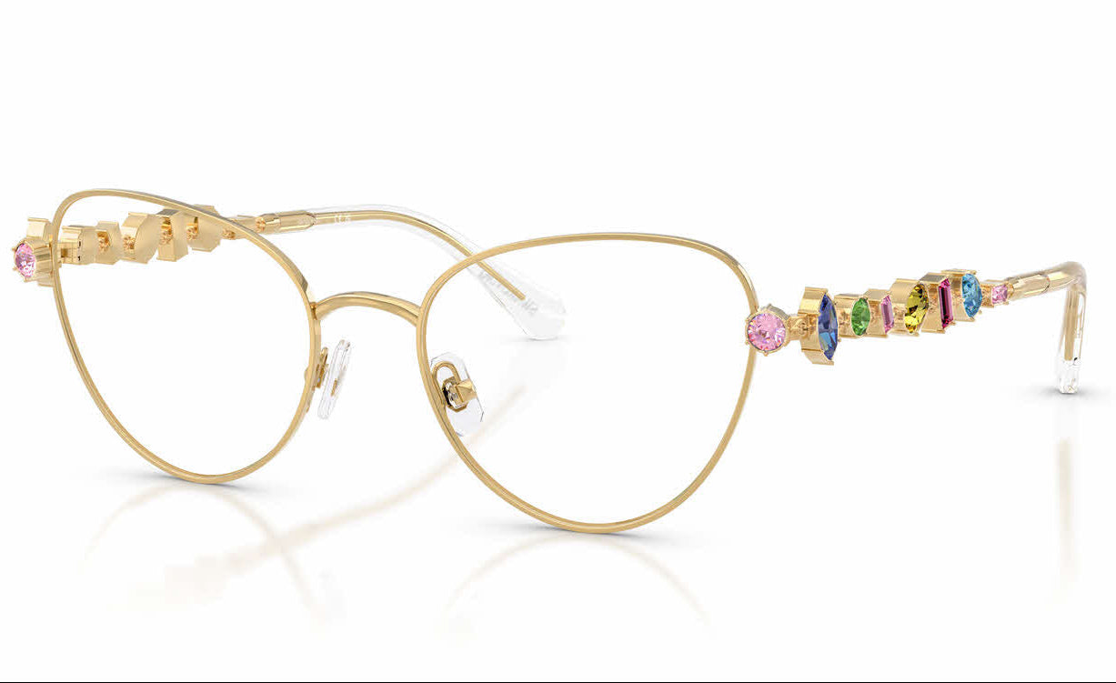 Óculos de Grau  SWAROVSKI SK1024 404M 53 Metal na cor Dourada com cristais coloridos Swarovski