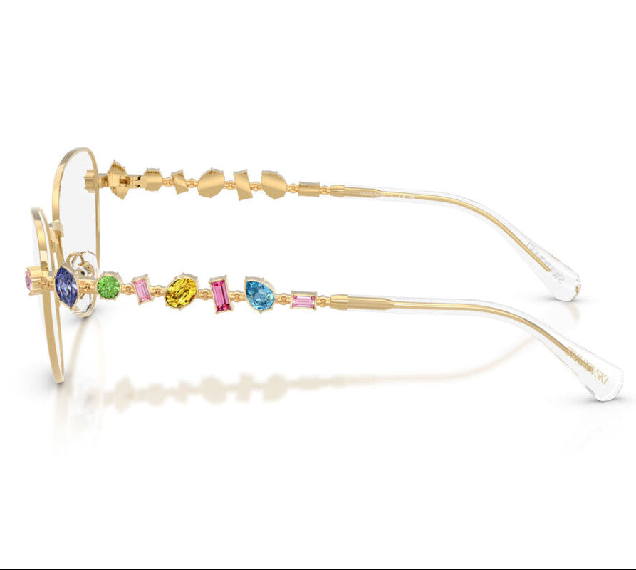Óculos de Grau  SWAROVSKI SK1024 404M 53 Metal na cor Dourada com cristais coloridos Swarovski