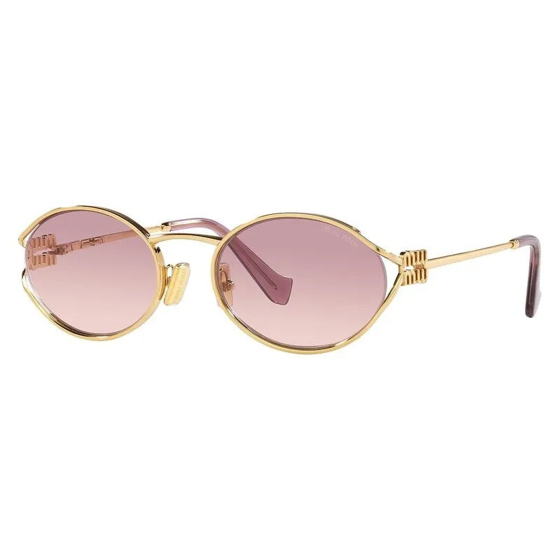 Óculos de Sol MIU MIU MU52Y 5AK06S Metal Dourado com lentes Rose Degrade